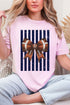 Navy Varsity Bow Comfort Colors Adult Ring-Spun Cotton Tee