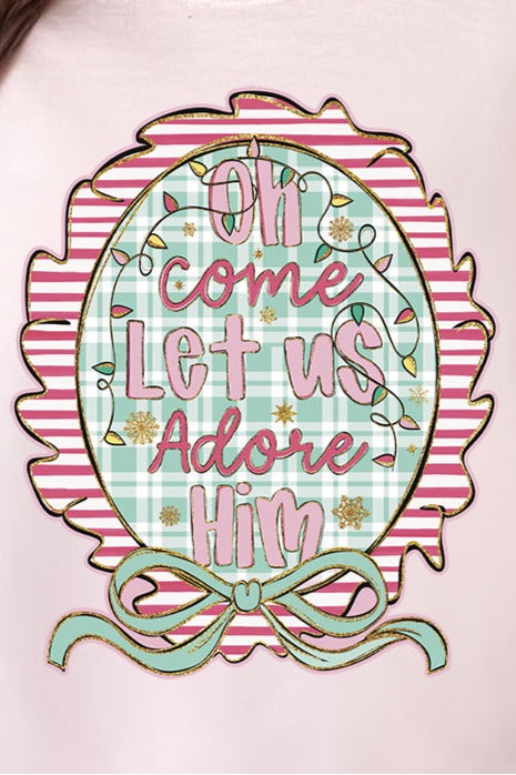 Framed Oh Come Let Us Comfort Colors Adult Ring-Spun Cotton Tee