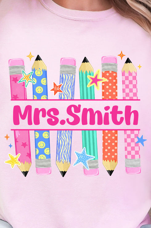 Personalized Pencil Party Comfort Colors Adult Ring-Spun Cotton Tee