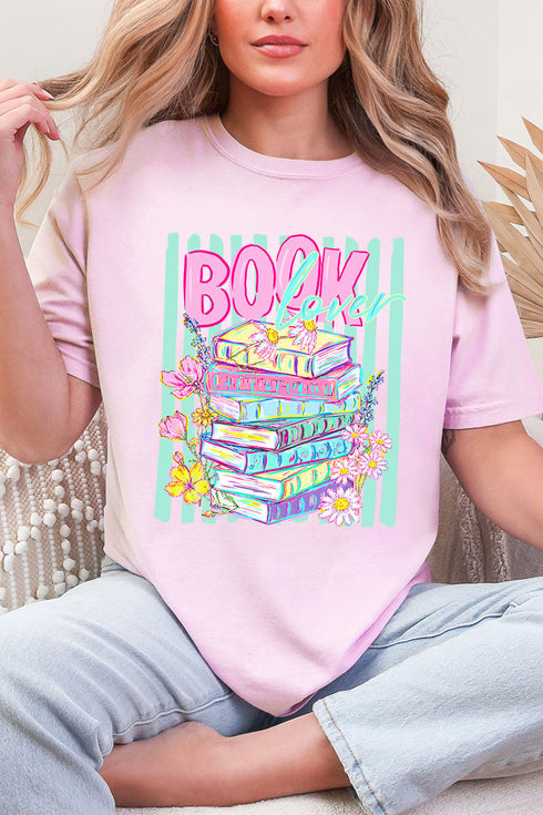 Petals & Paperback Book Lover Comfort Colors Adult Ring-Spun Cotton Tee
