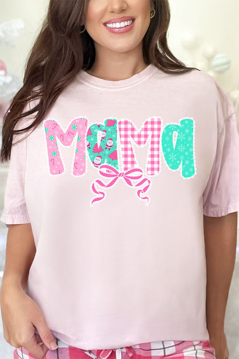 Pink And Preppy Christmas Custom Name Comfort Colors Adult Ring-Spun Cotton Tee *Personalize Your Name