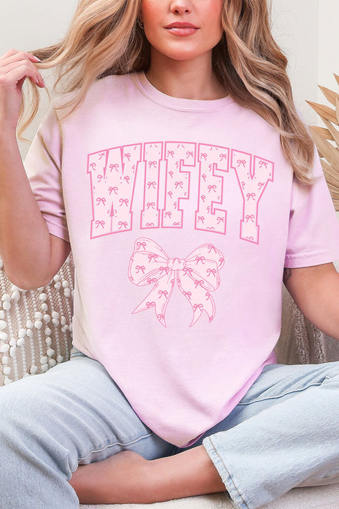 Pink Wifey Coquette Comfort Colors Adult Ring-Spun Cotton Tee