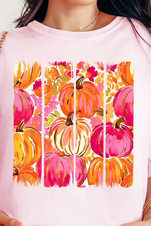 Preppy Pumpkin Brushstroke Comfort Colors Adult Ring-Spun Cotton Tee