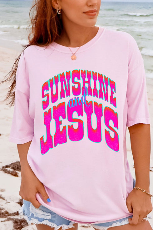 Radiant Sunshine And Jesus Comfort Colors Adult Ring-Spun Cotton Tee