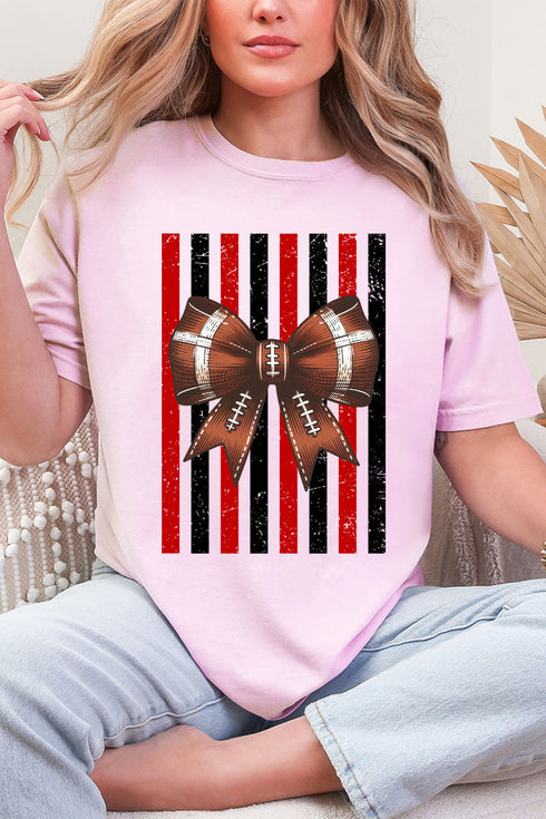 Red & Black Varsity Bow Comfort Colors Adult Ring-Spun Cotton Tee