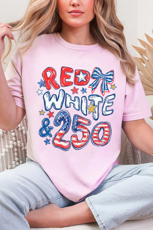 Red, White & 250 Comfort Colors Adult Ring-Spun Cotton Tee