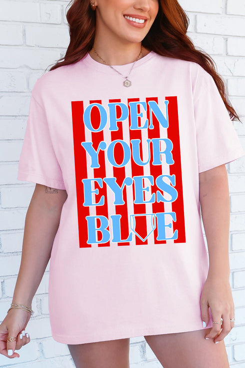 Open Your Eyes Blue Comfort Colors Adult Ring-Spun Cotton Tee