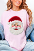 Faux Yarn Stitched With Cheer Santa Comfort Colors Adult Ring-Spun Cotton Tee