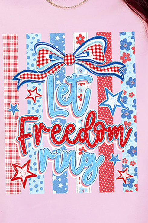 Striped Coquette Let Freedom Ring Comfort Colors Adult Ring-Spun Cotton Tee