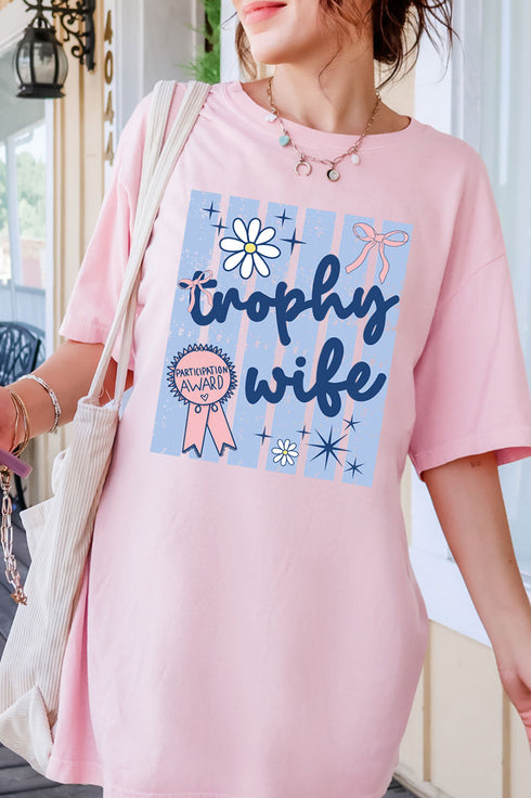 Blue Striped Trophy Wife Comfort Colors Adult Ring-Spun Cotton Tee