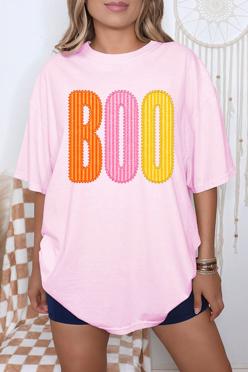 Candy Stripe Boo Comfort Colors Adult Ring-Spun Cotton Tee