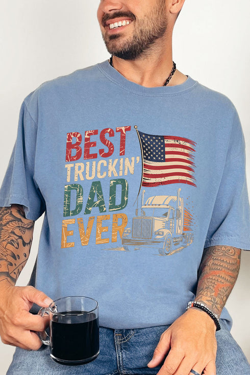 Best Truckin' Dad Ever Comfort Colors Adult Ring-Spun Cotton Tee