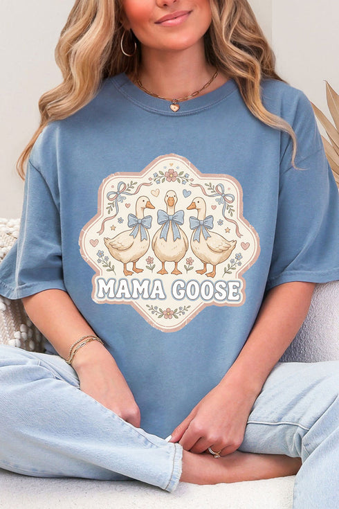 Blue Bow Mama Goose Comfort Colors Adult Ring-Spun Cotton Tee