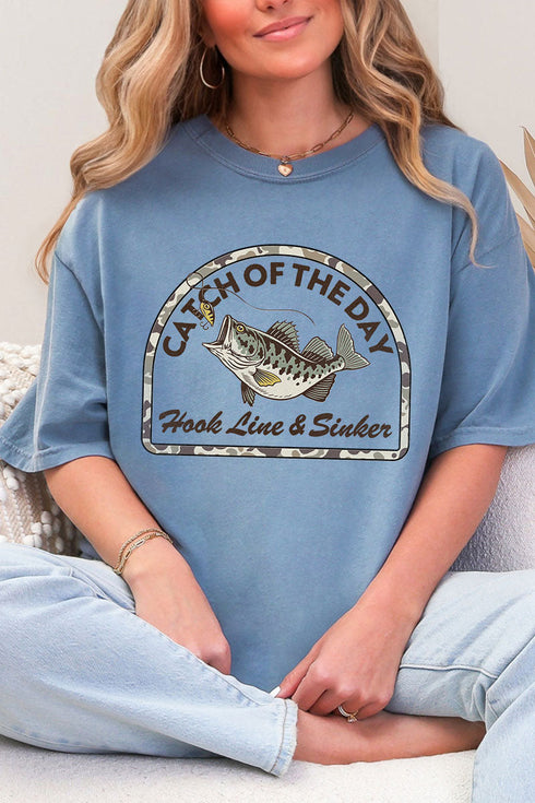 Hook Line & Sinker Brown Comfort Colors Adult Ring-Spun Cotton Tee