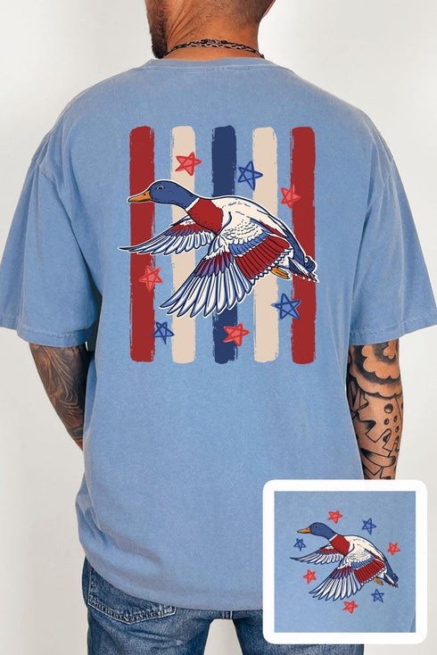 Red, White & Quack Front & Back Comfort Colors Adult Ring-Spun Cotton Tee