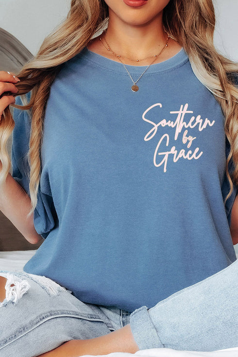 Southern By Grace Ruffle Front & Back Comfort Colors Adult Ring-Spun Cotton Tee