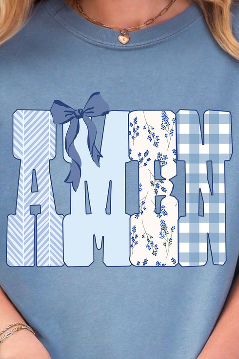 Sunday Blue Amen Comfort Colors Adult Ring-Spun Cotton Tee