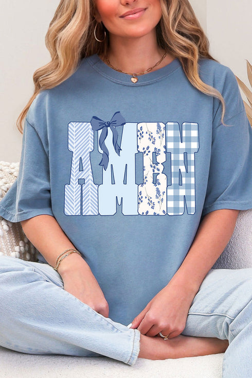 Sunday Blue Amen Comfort Colors Adult Ring-Spun Cotton Tee