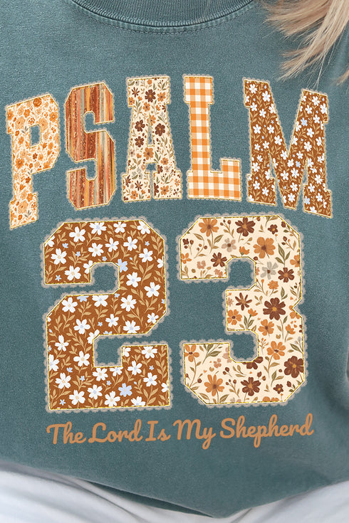 Floral Psalm 23 Comfort Colors Adult Ring-Spun Cotton Tee