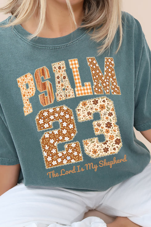 Floral Psalm 23 Comfort Colors Adult Ring-Spun Cotton Tee