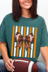 Fiery Orange & White Varsity Bow Comfort Colors Adult Ring-Spun Cotton Tee
