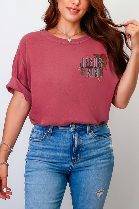 Jesus Is King Front & Back Comfort Colors Adult Ring-Spun Cotton Tee
