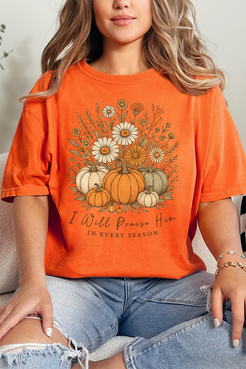 Fall Praise Him Comfort Colors Adult Ring-Spun Cotton Tee