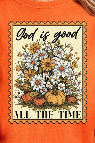 God Is Good Stamp Comfort Colors Adult Ring-Spun Cotton Tee