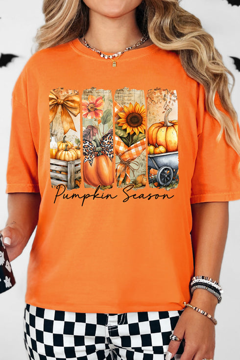 Pumpkin Season Collage Comfort Colors Adult Ring-Spun Cotton Tee