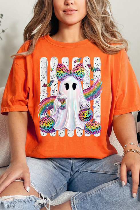 Rainbow Glam Ghost Comfort Colors Adult Ring-Spun Cotton Tee