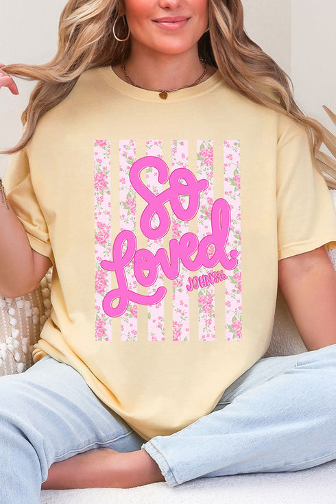 Floral So Loved Comfort Colors Adult Ring-Spun Cotton Tee