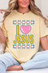 Folk Faith: I Love Jesus Comfort Colors Adult Ring-Spun Cotton Tee