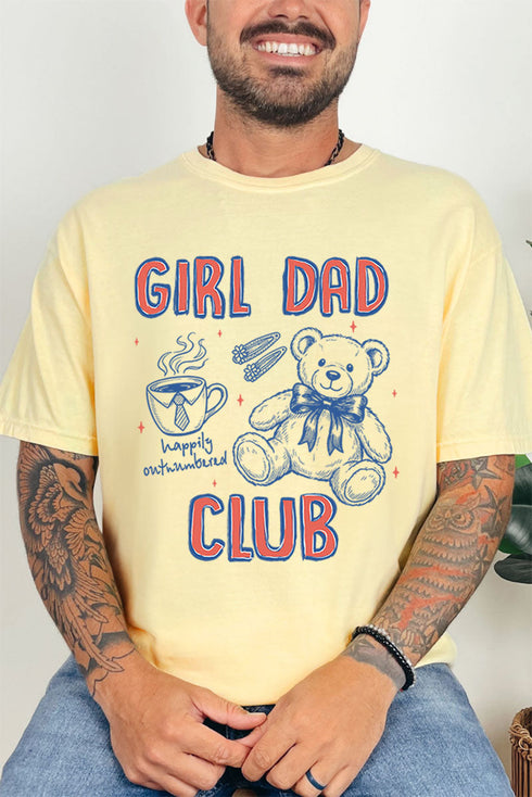 Happily Outnumbered Girl Dad Club Comfort Colors Adult Ring-Spun Cotton Tee