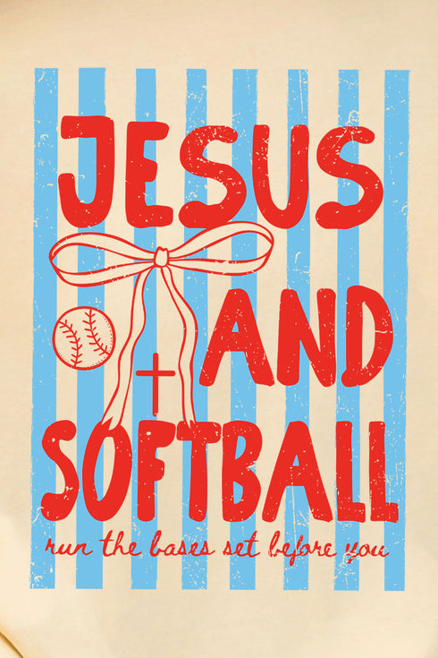 Jesus And Softball Comfort Colors Adult Ring-Spun Cotton Tee