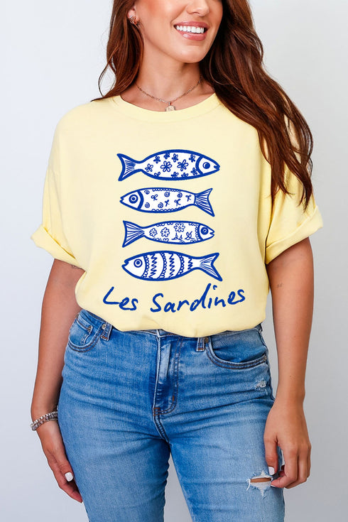 Les Sardines Comfort Colors Adult Ring-Spun Cotton Tee