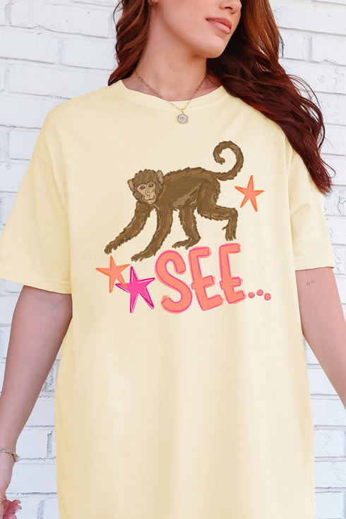Monkey See, Monkey Do Full Front & Back Comfort Colors Adult Ring-Spun Cotton Tee