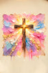Pastel Brushstroke Cross Comfort Colors Adult Ring-Spun Cotton Tee