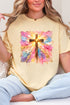 Pastel Brushstroke Cross Comfort Colors Adult Ring-Spun Cotton Tee