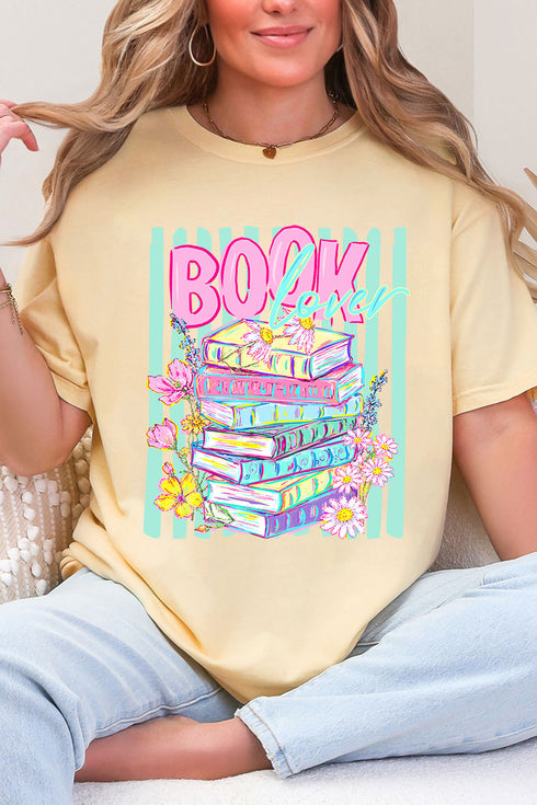 Petals & Paperback Book Lover Comfort Colors Adult Ring-Spun Cotton Tee