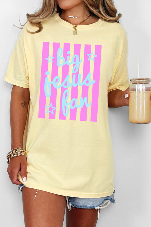 Pastel Pop Big Jesus Fan Comfort Colors Adult Ring-Spun Cotton Tee