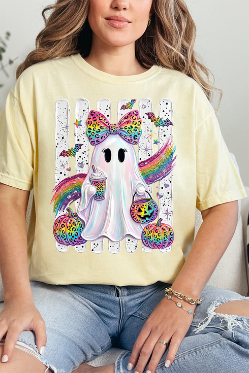 Rainbow Glam Ghost Comfort Colors Adult Ring-Spun Cotton Tee