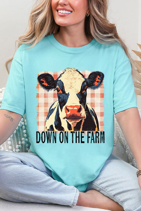 Down On the Farm Cow Comfort Colors Adult Ring-Spun Cotton Tee