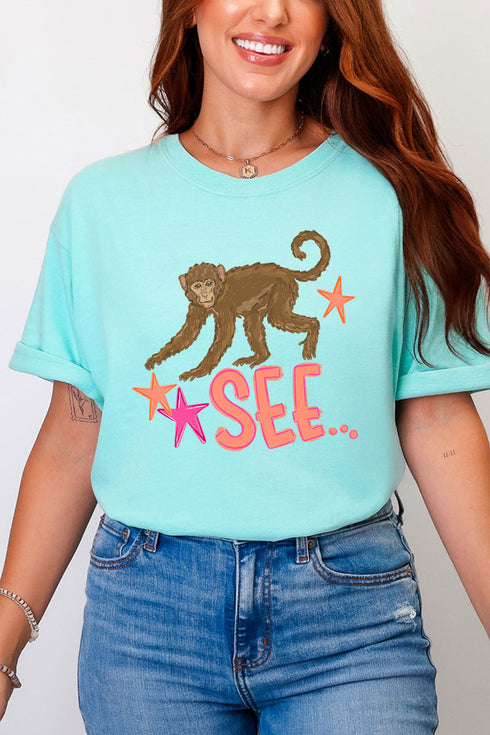 Monkey See, Monkey Do Full Front & Back Comfort Colors Adult Ring-Spun Cotton Tee