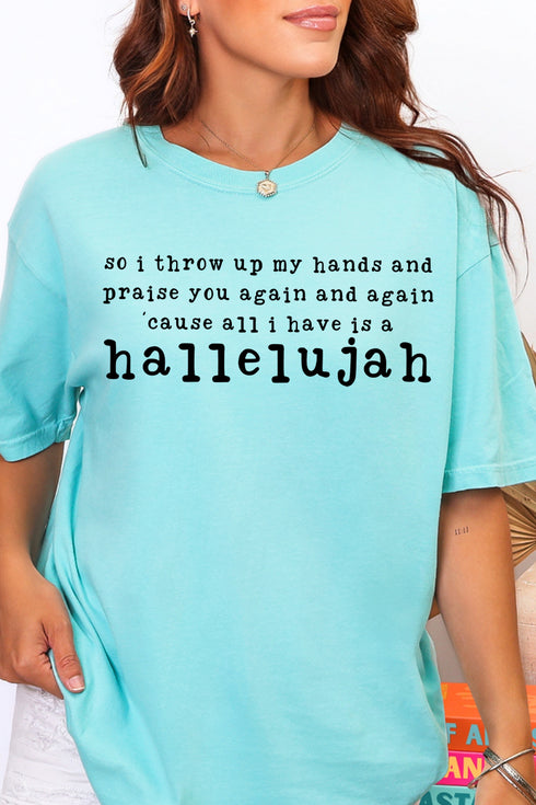 Praise You Again, Hallelujah Comfort Colors Adult Ring-Spun Cotton Tee