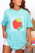 Sweet Strawberry Stripes Comfort Colors Adult Ring-Spun Cotton Tee