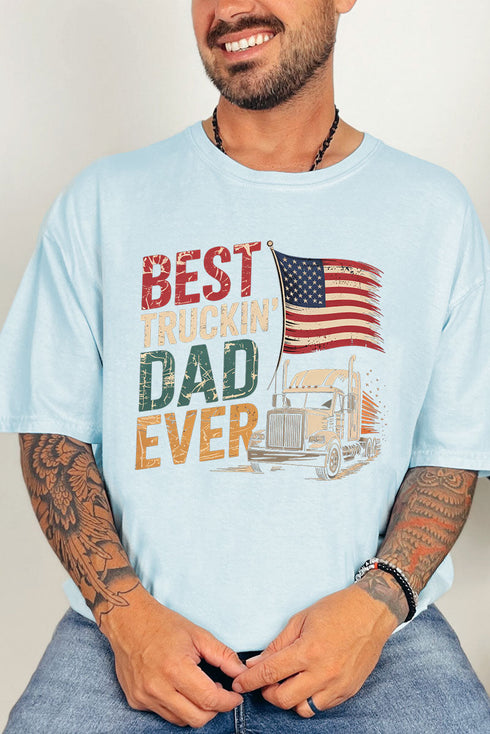 Best Truckin' Dad Ever Comfort Colors Adult Ring-Spun Cotton Tee
