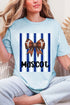 Personalized Blue & White Varsity Bow Comfort Colors Adult Ring-Spun Cotton Tee *Enter Mascot Name