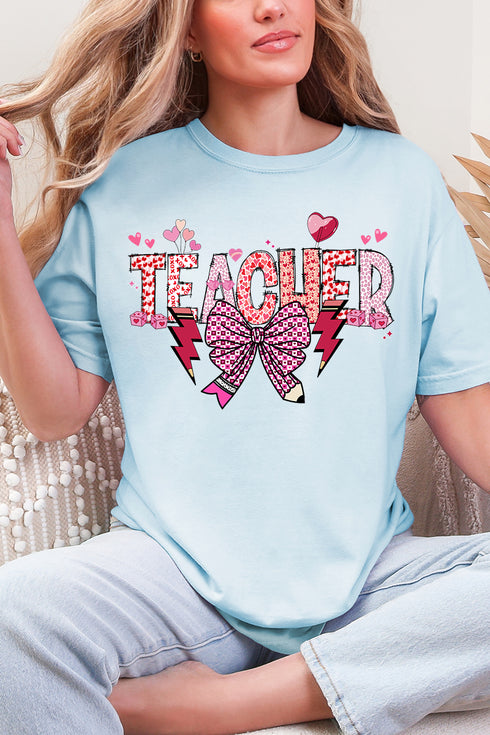 Bow Teacher Doodle Comfort Colors Adult Ring-Spun Cotton Tee
