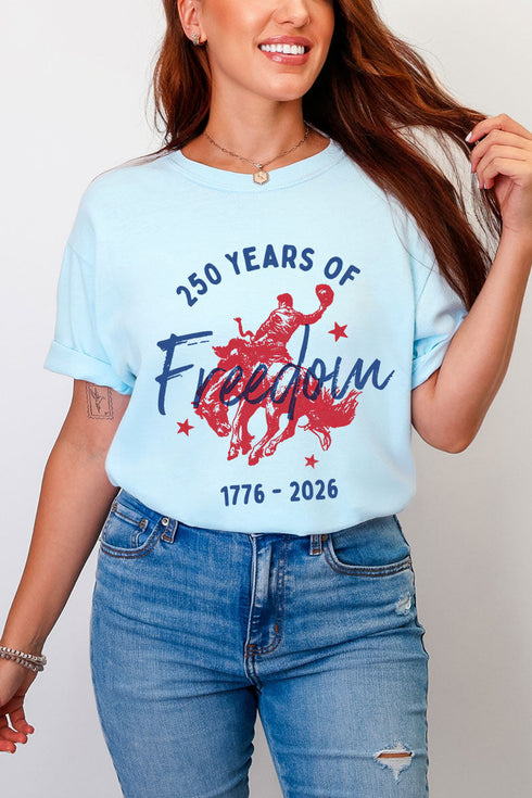 Cowboy 250 Years Of Freedom Comfort Colors Adult Ring-Spun Cotton Tee