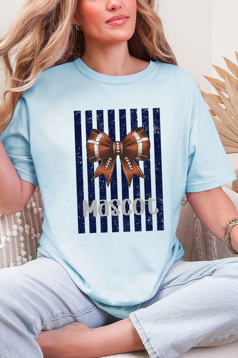 Personalized Navy Varsity Bow Comfort Colors Adult Ring-Spun Cotton Tee